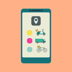 Delivery Apps Flat Vector Illustration