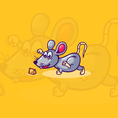 Mouse and Cheese Cartoon