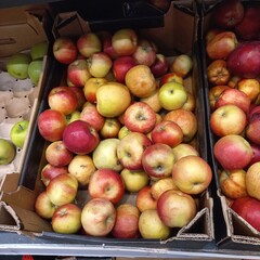 Naklejka na ściany i meble apples in a market
