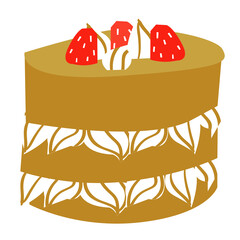 Coffee cake vector illustration in flat color design
