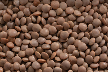 Detailed and large close up shot of lentils