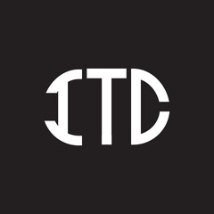 ITC letter logo design on black background. ITC creative initials letter logo concept. ITC letter design.