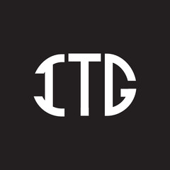 ITG letter logo design on black background. ITG creative initials letter logo concept. ITG letter design.