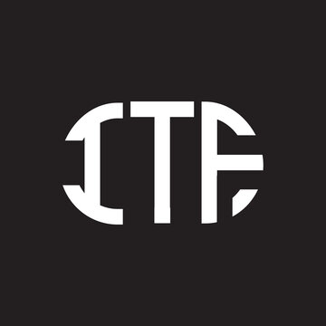 ITF letter logo design on black background. ITF creative initials letter logo concept. ITF letter design.