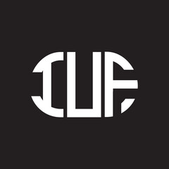 IUF letter logo design on black background. IUF creative initials letter logo concept. IUF letter design.