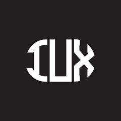IUX letter logo design on black background. IUX creative initials letter logo concept. IUX letter design.