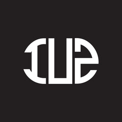 IUZ letter logo design on black background. IUZ creative initials letter logo concept. IUZ letter design.