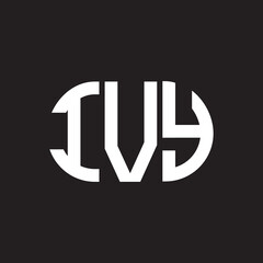 IVY letter logo design on black background. IVY creative initials letter logo concept. IVY letter design.