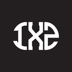 IXZ letter logo design on black background. IXZ creative initials letter logo concept. IXZ letter design.