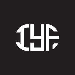 IYF letter logo design on black background. IYF creative initials letter logo concept. IYF letter design.