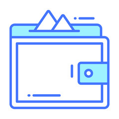 wallet icon, trendy Style, Isolated on White Background, Stock vector illustrations.