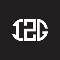 IZG letter logo design on black background. IZG creative initials letter logo concept. IZG letter design.