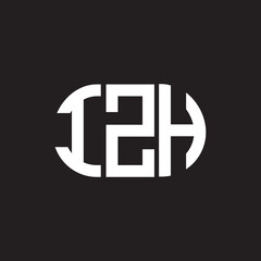 IZH letter logo design on black background. IZH creative initials letter logo concept. IZH letter design.