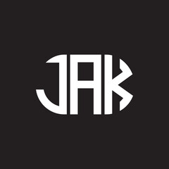 JAK letter logo design on black background. JAK creative initials letter logo concept. JAK letter design. - obrazy, fototapety, plakaty