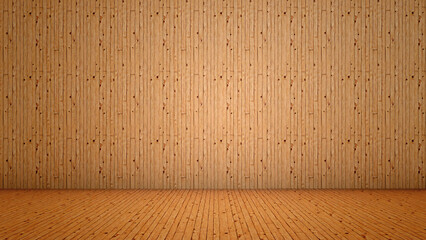 Concept or conceptual vintage or grungy brown background of natural wood or wooden old texture floor and wall as a retro pattern layout. A 3d illustration metaphor to time, material, emptiness,  age
