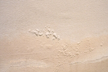 Fototapeta na wymiar Brown wall damp damaged with peeling paint