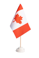 Small table flag of Canada isolated on white background