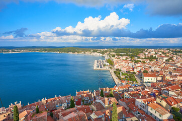 Historical district in the city of Rovinj in Istria, Croatia