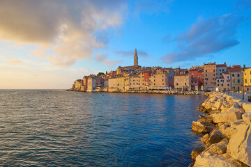 Historical district in the city of Rovinj in Istria, Croatia