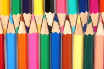 Fototapeta premium A close-up of brand new colorful crayons 
