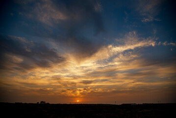 sunset over the city