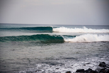 double waves on the beach