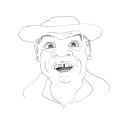 Mafia bandit. Joyful man in a hat. Comic style character. Cartoon illustration.