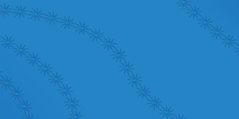 horizontal simple light blue background with abstract cyan color snowflakes