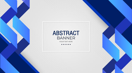 Abstract geometric blue wide background banner layout design. Vector illustration