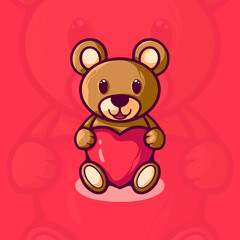 Bear Falling in Love Cartoon