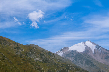 mountain landscape, clear blue sky