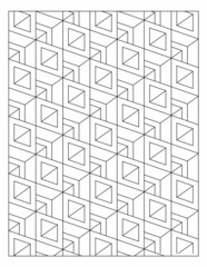 Drawing pattern of pile of hollow cubes. Easy coloring pages for adults. Digital detox. EPS8 #460