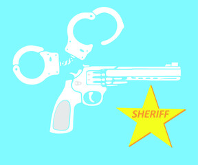 Sheriff's equipment.
Flat illustration vector, EPS 10.