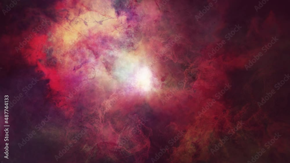 Wall mural nebula passing clouds loop. this clip is a tube galaxy with nebula clouds and camera fly to deep in 