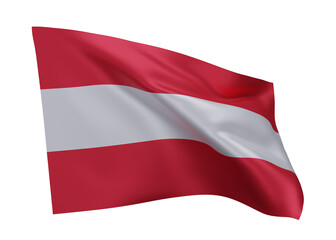 3d illustration flag of Austria . Austrian high resolution flag isolated against white background. 3d rendering