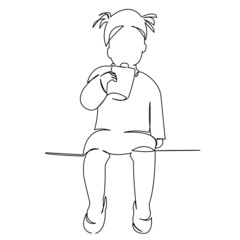 little girl drinking juice