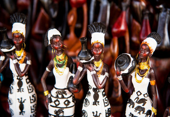 african dolls in the market