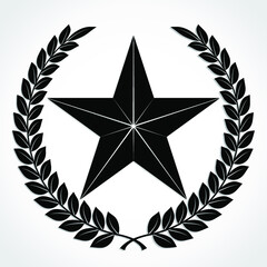 laurel wreath with star / silhouette vector illustration © zsschreiner