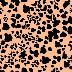 Seamless pattern dalmatian or leopard fur animal print.Animal skin template.