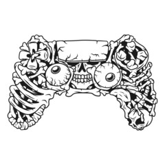 Isolated illustration of bone gamepad © Oleg