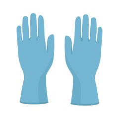 Protective blue gloves isolated on white background