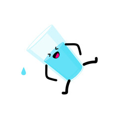 Drink more water concept. Glass of water. Vector