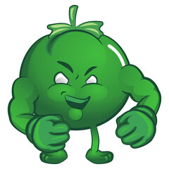 vector illustration of giant green tomato