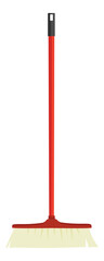 Red plastic cleaning broom.