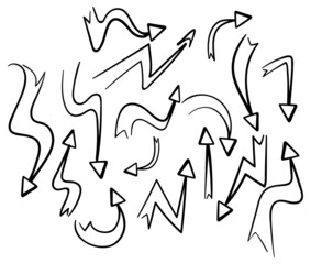 Set of arrows in different directions on white background