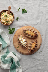 Traditional Finnish pastry - Karelian rye pie with rice porridge