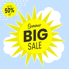 summer big sale vector  for promotion banner flyer 