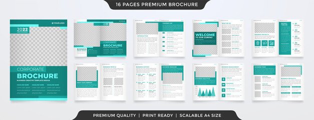 set of minimalist business brochure template with simple style and modern layout	