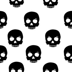 Skull seamless pattern, background