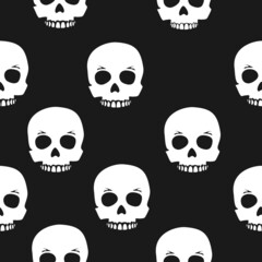 Skull seamless pattern, background